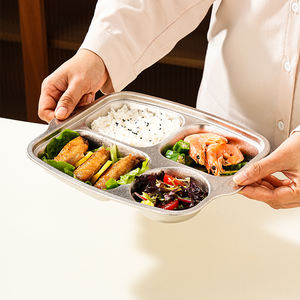 Assiettes à dîner en titane pur à motif de dessin animé, assiettes divisées, assiettes anti-chute pour enfants, lavables au lave-vaisselle, design moderne - Product Image 3