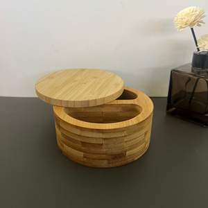 Tazón de <span class=keywords><strong>sal</strong></span> de bambú, bodega, pimienta, especias, baño, <span class=keywords><strong>sal</strong></span> marina, caja de pimienta de bambú, caja de <span class=keywords><strong>sal</strong></span> de madera con tapa giratoria y mini cuchara - Product Image 4