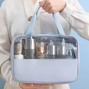 Trousse de maquillage rose trousse de toilette pour femme sac à main en cuir de crocodile - Product Image 6