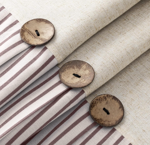72x72 Inch <strong>Linen</strong> And Cotton Woven <strong>Fabric</strong> Pleated Brown Stripe Country Style <strong>Linen</strong> Button Farmhouse Beige Shower Curtain