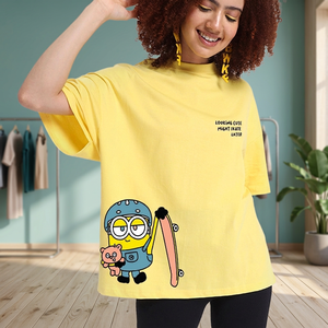 เสื้อยืดผู้หญิง/ผู้ชาย แขนสั้นทรงหลวม ใส่สบาย ผ้าเจอร์ซีย์ถัก ระบายอากาศได้ดี เป็นมิตรกับสิ่งแวดล้อม เหมาะสำหรับฤดูร้อน - Product Image 3