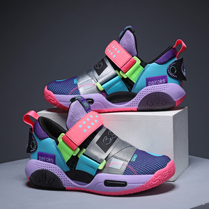 Chaussures de <span class=keywords><strong>basket</strong></span>-ball pour enfants, baskets de sport légères et respirantes, en Flyknit, avec Velcro, grande taille 31 40, pour garçons et filles - Product Image 5