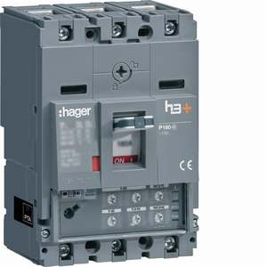 HHS040JC ปรับแต่งได้ด้วยเซอร์กิตเบรกเกอร์แบบหล่อขึ้นรูปของ Hagers รุ่น h3+ P160 LSI 3P 25kA 40A - Product Image 1