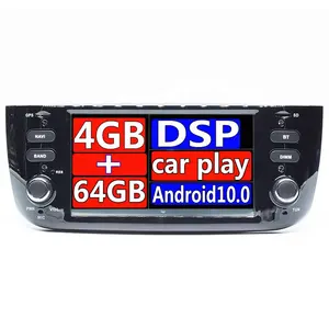 Autoradio 1 Din Android 10车载DVD多媒体播放器，适用于菲亚特/Linea/Punto evo 2012-2015 GPS导航立体声BT DSP 4G 64GB