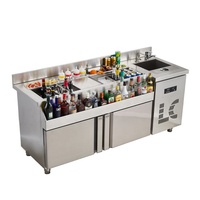 Comptoir de bar en acier inoxydable commercial épaissi, poste de travail adapté aux restaurants/table de bar en plein air