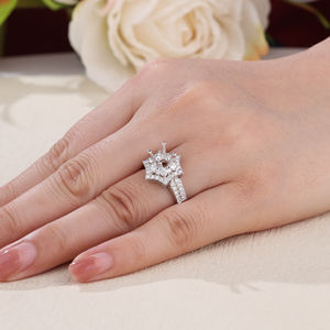 Vente en gros de bijoux en or blanc 18 carats naturel de qualité supérieure avec diamant blanc de 1 à 2 carats pour femmes semi-montage délicat pour anniversaire - Product Image 2