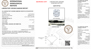 Venta caliente Piedra preciosa de corte radiante 0,50 F Color EX SI1 5,31 3,86 2,65 Tipo 2 Diamantes certificados IGI - Product Image 5