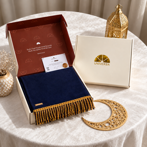 Tapis de prière musulman pour adultes, doux, à poils courts, en mousse, simili cuir, antidérapant, grande taille, uni, de qualité supérieure, avec garniture en pompon doré, couleur marine - Product Image 5
