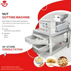 Fabriekslevering Automatische Roestvrijstalen Noten Slippende Pistache Cashewstrip Snijmachine Hazelnoot Pinda Amandelsnijmachine - Product Image 1