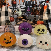 Nouveauté 2026 : Jouet Squishy en plastique sensoriel anti-stress, doux, en forme de citrouille et de boulettes, pour Halloween et Noël