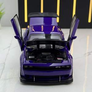 دييكاست جديدة محاكاة دودج SRT مع الصوت والإضاءة أبواب سحب مفتوحة سوبر سيارة تزيين نموذج زخرفة اللعب - Product Image 5