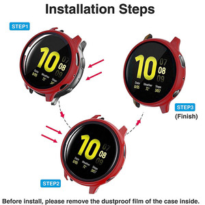 Pour <span class=keywords><strong>Samsung</strong></span> Galaxy <span class=keywords><strong>Watch</strong></span> 8 7 6 5 4 <span class=keywords><strong>Active</strong></span> <span class=keywords><strong>2</strong></span> 44mm 40mm <span class=keywords><strong>2</strong></span> en 1 PC Coque de protection intégrale + Protection d'écran en verre - Product Image 5