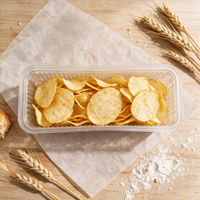 Vassoio Trasparente per Patatine con Scomparti Vari e Spazio per Salsa, in PET Riciclato per Alimenti, Imballaggio Sicuro per Alimenti