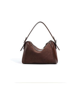 2025 nouvelle mode Boston sac première couche en cuir épaule <span class=keywords><strong>messager</strong></span> avec Texture Simple Niche conception hiver Polyester doublure - Product Image 2