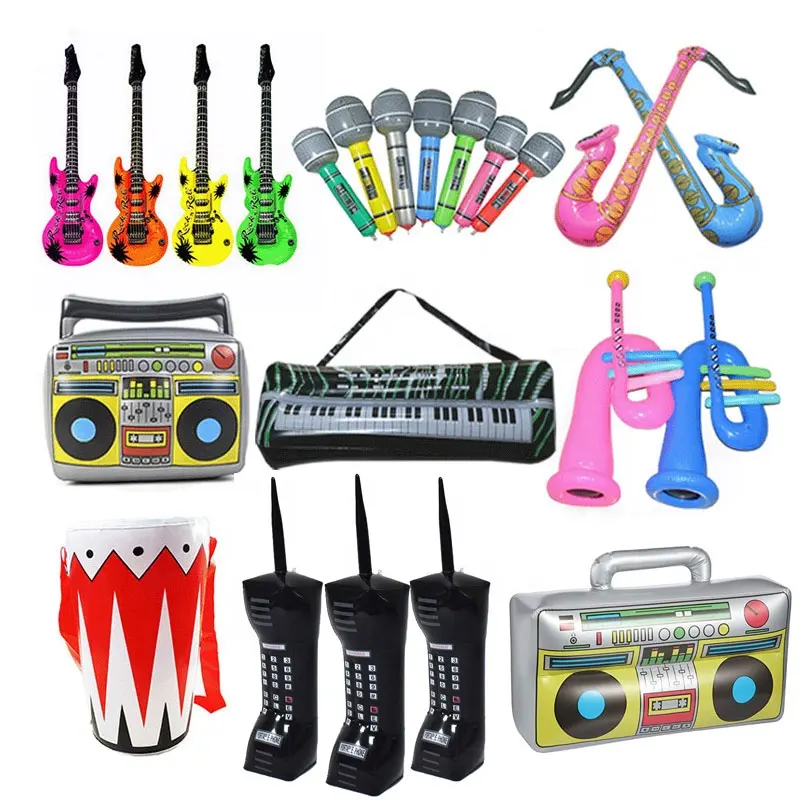 Instrument de jouets gonflables Rock and Roll, accessoires de décoration de fête des années 80 et 90