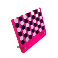 Jeu de 4 en ligne en acrylique Lucite, poli, de luxe, moderne, personnalisable, pré-assemblé, avec présentoir de stratégie Connect 4