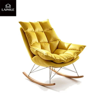 Fauteuil à bascule d'extérieur avec coussin épais, chaise à bascule moderne pour balcon, jardin, maison, détente, OEM ODM