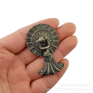 Poignée de meuble en alliage de zinc de style antique, ronde, à trou unique, traditionnelle, durable, pour la décoration intérieure - Product Image 3