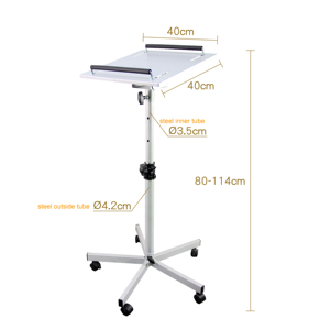 Support de projecteur mobile PR-003-1 à 5 roulettes avec hauteur réglable et plateau inclinable - Product Image 2