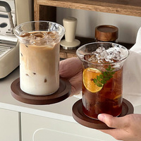 Tasse à café latte de style européen 350 ml, verre borosilicate haut de gamme, pour boissons froides, vente en gros d'usine