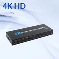 Conmutador KVM Hardrock 4X2 con Entradas USB 2.0, 4 Puertos, Pantalla Dividida, Operación de Pantalla Cruzada 4K30Hz, Certificado FCC/CE/RoHS, en Stock