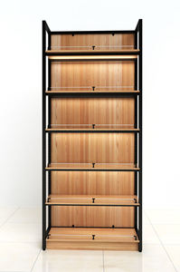 Durable Stylish Single-Sided Steel Wood Modern Light Duty Display <b>Shelves</b> Supermarket <b>Rack</b> Food Snack Stores Commercial Use - Product Image 3