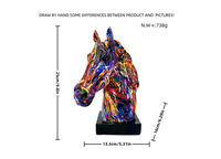 Ornements créatifs en résine en forme de tête de cheval, décorations de bureau, art de niche, mascotte de l'année du Cheval