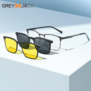 Lunettes de soleil magnétiques Greyjack, monture en acier inoxydable, verres polarisés pour vision nocturne, pour hommes, lunettes de vue professionnelles - Product Image 5