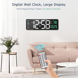 Multifunctional Modern Large Screen Remote Control <b>Digital</b> Electronic LUMINOVA Square <b>Wall</b> <b>Clock</b> Home Decor Temperature Week - Product Image 2