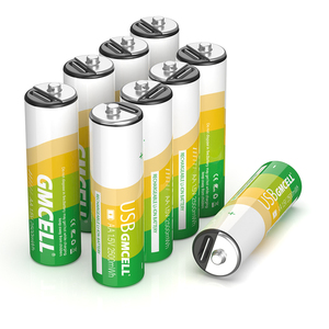 1.5V 2500mWh AA USB <b>Type</b>-C Rechargeable Lithium Ion 14500 Cell <b>Battery</b> with Port GMCELL 1000 Cycles 1 Year Warranty - Product Image 5