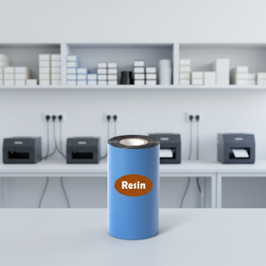 ริบบิ้นถ่ายโอนความร้อนแบบเรซิ่น 110 มม. x 300 ม. หมึกสีดำ แกนกลางขนาด 1 นิ้ว สำหรับใช้กับเครื่องพิมพ์ฉลากบาร์โค้ด - Product Image 1