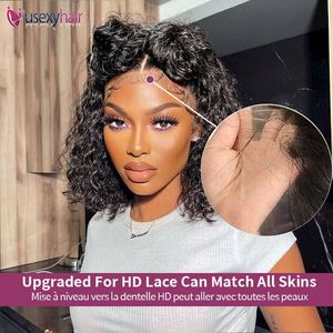 Perruque Lace Front Wig Bob naturelle bouclée courte 13x4 avec ligne de <span class=keywords><strong>cheveux</strong></span> pre-plucked pour femmes, offre spéciale - Product Image 3