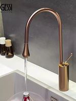 Robinet de cuisine minimaliste en laiton pour évier îlot, avec douchette extractible, pivotant, pour eau chaude et froide, idéal pour le lavage des légumes