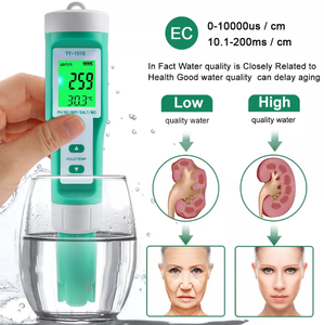 YY-1010 Écran LCD 10 en 1 <span class=keywords><strong>PH</strong></span> ORP EC H2 S.G TDS <span class=keywords><strong>SEL</strong></span> TEMP Résistivité Engrais Alimentaire Salinité Mètre pour Aquarium <span class=keywords><strong>Piscine</strong></span> - Product Image 2