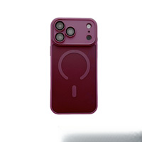 Étui magnétique rouge cerise Premium TPU+PC pour iPhone 18 Pro Max avec design uni et protection anti-chute