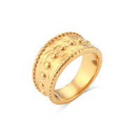 Bague en acier inoxydable, bijou irrégulier pour hommes et femmes, Design spécial, personnalisé, épais et irrégulier plaqué or 18K