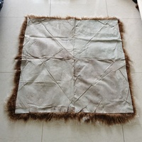Tapis multicolore en peau de mouton mongole, doux et long, bouclé, moderne, en peluche, de forme carrée, pour chambre à coucher, salon