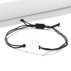 調節可能なステンレス鋼クローバーブレスレットマレーシアからカスタマイズ可能な金メッキ編みロープパーティー用 - Product Image 5