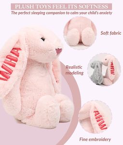 Handmade Tùy Chỉnh Thỏ Sang Trọng Đồ Chơi Cá Nhân Quà Tặng Em Bé Thêu Trẻ Em Của Tên Dễ Thương Bunny Thú Nhồi Bông Cho Cô Gái - Product Image 4