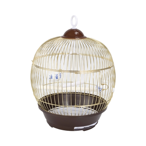 Evcil hazır stokları için toptan küçük altın kuş kafesi demir plastik malzeme kuş kafesi plastik tepsi OPT39119G evcil hayvan kafesi ürünleri - Product Image 1