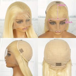 Perruques Courtes <span class=keywords><strong>Bob</strong></span> Blondes 613 avec Dentelle Transparente, 100% Cheveux Humains Vierges Remy, 1 Pièce <span class=keywords><strong>Marque</strong></span> XS <span class=keywords><strong>pour</strong></span> Femmes, Vente en Gros Fournisseur - Product Image 2