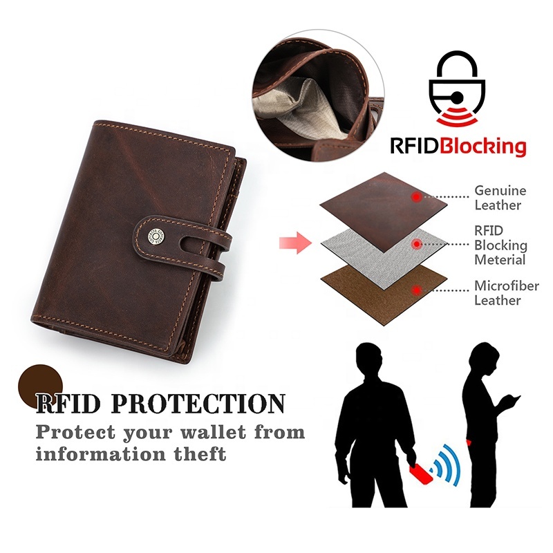 CONTACT'S Vintage Italian Cowhide Leather Smart Wallet – RFID Pop-Up Card Holder - View 5