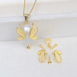 Pendentif en argent S925, collier en perles baroques, fabrication artisanale, perle en forme d'abeille, base creuse, 1786 - Composants de bijoux pour femmes - Product Image 2