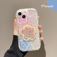 Mignon visage souriant fleur support de support TPU housse de téléphone portable pour Iphone 6 7 8 Plus X Xr XS 11 12 13 14 15 16 17 Pro Max