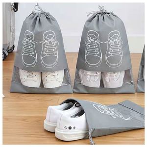 Sac à chaussures en non-tissé écologique et recyclable avec cordon de serrage, personnalisable avec logo imprimé, vente en gros - Product Image 2