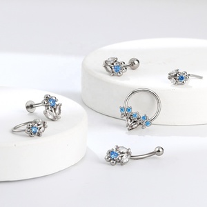 <b>Piercing</b> Stories 316L Surgical Steel Flowerv Shaped Rook Ring Fashion <b>Piercing</b> <b>Jewelry</b> - Product Image 3