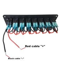 Panel LED sakelar tahan air Rocker 12v 8 Gang dengan Voltmeter Digital 2 pengisi daya USB