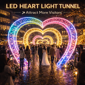 Arche lumineuse LED tunnel cœur, étanche IP65, pour décoration <span class=keywords><strong>romantique</strong></span> extérieure, mariages, centres commerciaux et événements - Product Image 5