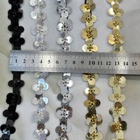 Groothandel Goud Zilver Aluminium Hartvormige Pailletten Trim 20mm voor DIY Kleding Revers Accessoires Bordo a Paillettes Paillettenbeslag