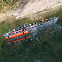 Kayaks en cristal avec lumières LED, canoë transparent en plastique avec stabilisateurs